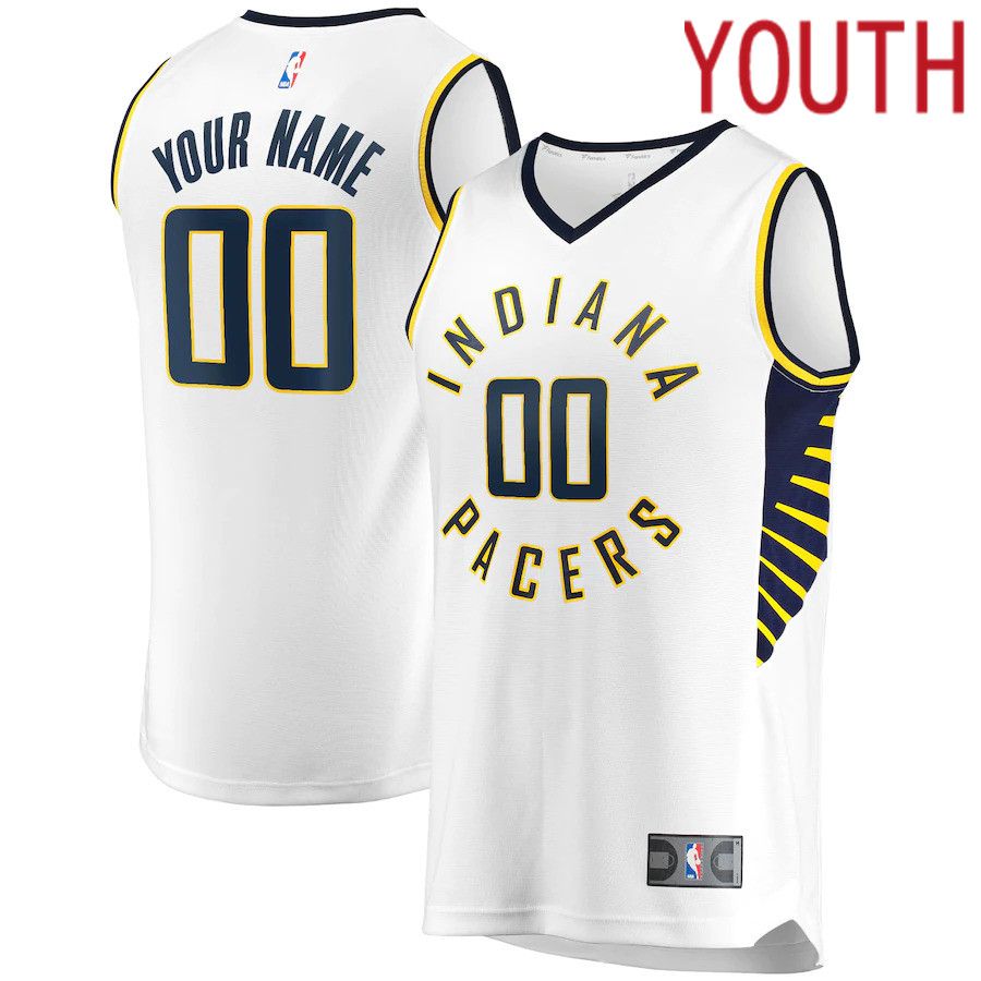 Youth Indiana Pacers Fanatics Branded White Fast Break Custom Replica NBA Jersey